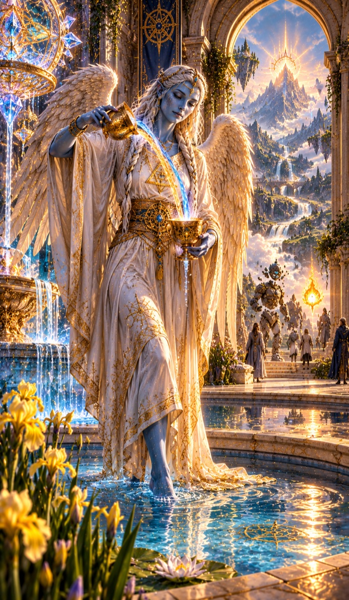 Temperance tarot card (The Training House) from the Eutheum deck