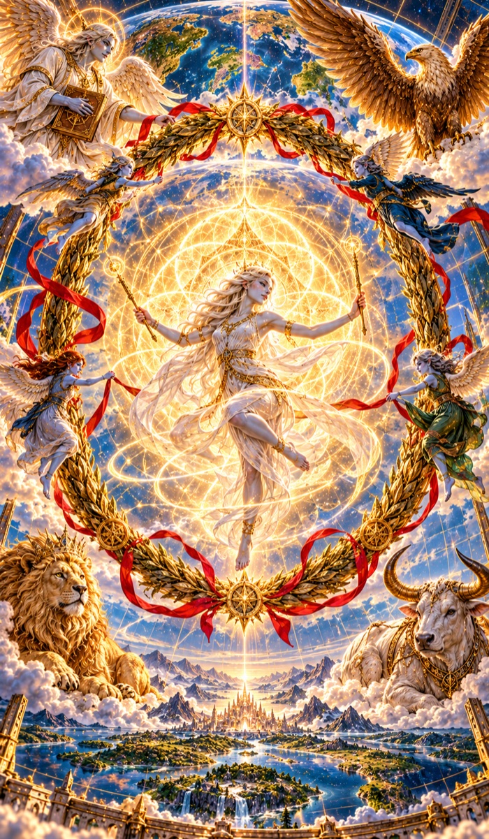 The World tarot card (Eutheum) from the Eutheum deck