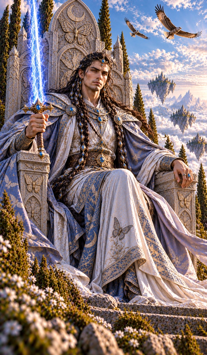King of Swords tarot card (King of Air: Taonin) from the Eutheum deck